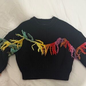Size 5 girls Stella McCartney multicolor fringe sweater